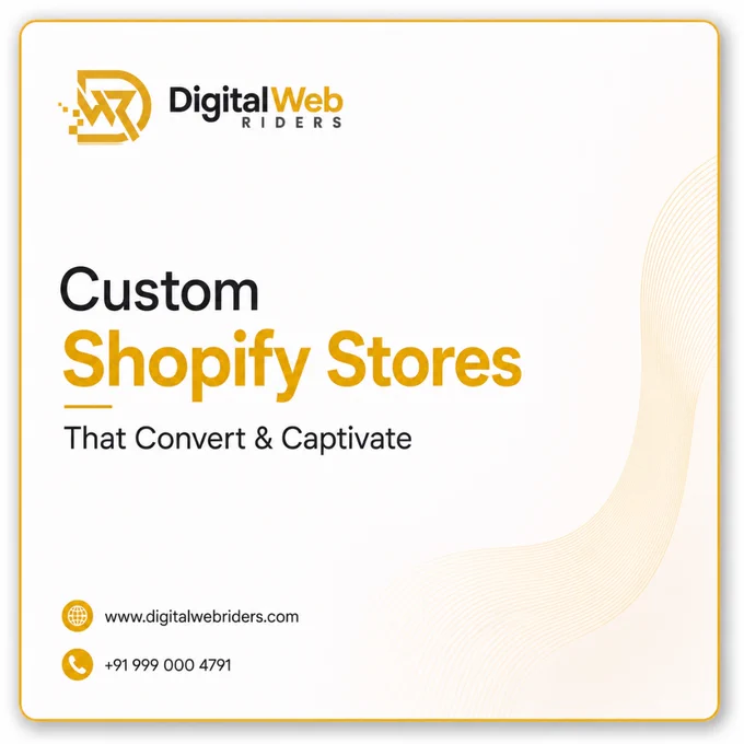 𝐓𝐮𝐫𝐧 𝐘𝐨𝐮𝐫 𝐕𝐢𝐬𝐢𝐨𝐧 𝐈𝐧𝐭𝐨 𝐚 𝐇𝐢𝐠𝐡-𝐂𝐨𝐧𝐯𝐞𝐫𝐭𝐢𝐧𝐠 𝐒𝐡𝐨𝐩𝐢𝐟𝐲 𝐒𝐭𝐨𝐫𝐞

Looking for a custom Shopify store that not only looks great but also drives sales?

Custom Design
Mobile-Friendly Layout
Fast & Secure Performance
Conversion-Focused Development

Let 𝐃𝐢𝐠𝐢𝐭𝐚𝐥 𝐖𝐞𝐛 𝐑𝐢𝐝𝐞𝐫𝐬 build a Shopify store that captivates visitors and converts them into customers.

🌐 www.digitalwebriders.com
📞  91 999 000 4791


#ShopifyStore #ShopifyDevelopment #eCommerceWebsite #OnlineStore #WebDesign #DigitalWebRiders #ShopifyExperts #eCommerceBusiness #WebsiteDevelopment #ShopifyPartner