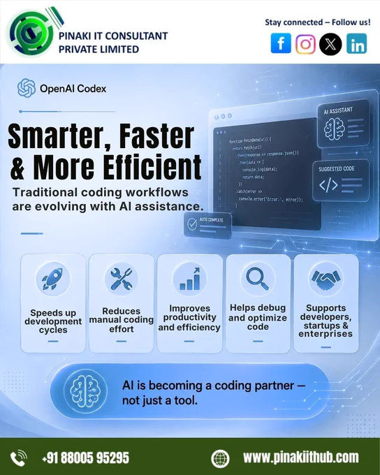 🚀 OpenAI Codex is transforming the future of software development with AI-powered coding, automation, and smarter workflows. From generating code with simple instructions to boosting productivity and innovation, AI is helping developers, startups, and businesses build faster, smarter, and beyond limits. The future belongs to creators who embrace AI and adapt to the next generation of technology. 💻⚡🤖


📞 Call us:  91 88005 95295
🌐 Visit: http://pinakiithub.com

OpenAI #Codex #ArtificialIntelligence #SoftwareDevelopment #FutureOfCoding

[OpenAI Codex, AI coding, artificial intelligence, software development, coding automation, AI developer tools, future technology, smart coding, programming tools, AI-powered development, automation tools, coding assistant, developer productivity, machine learning, tech innovation, AI software, coding workflow, digital transformation, programming future, intelligent automation, developer solutions, AI applications, software engineering, startup techn