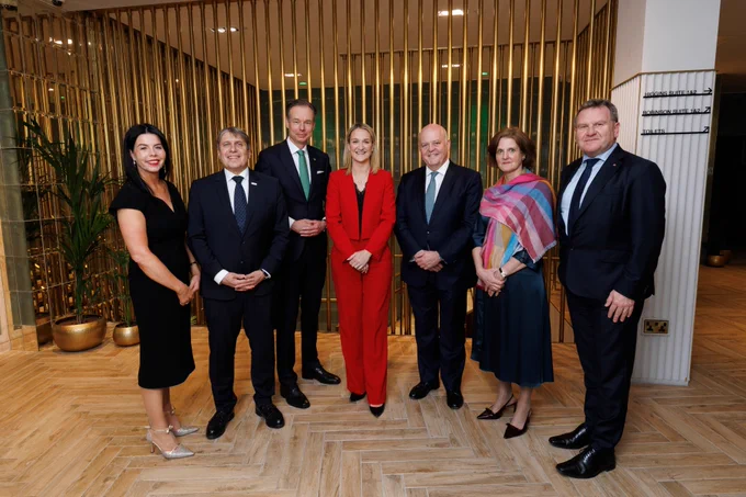 Members of BusinessEurope’s Council of Presidents, including CBI Chair Cressida Hogg and Ibec CEO Danny McCoy.