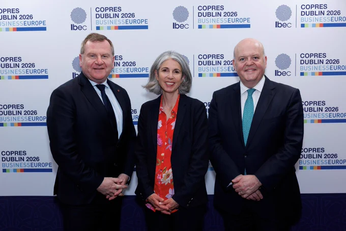 Ibec CEO Danny McCoy with CBI CEO Rain Newton-Smith and Ibec CEO Colin Hunt.