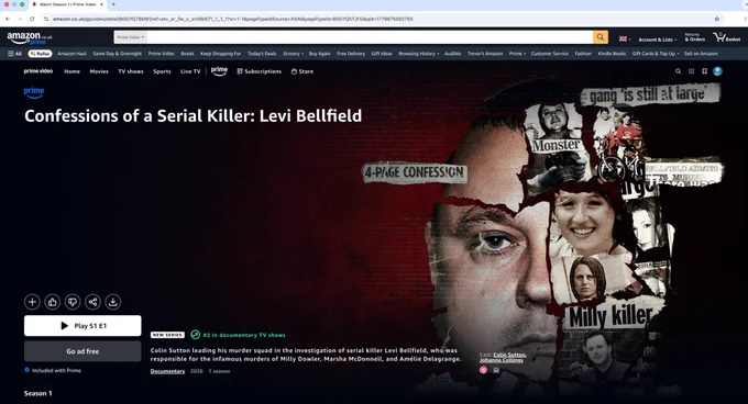 Screenshot of Amazon Prime programme page.