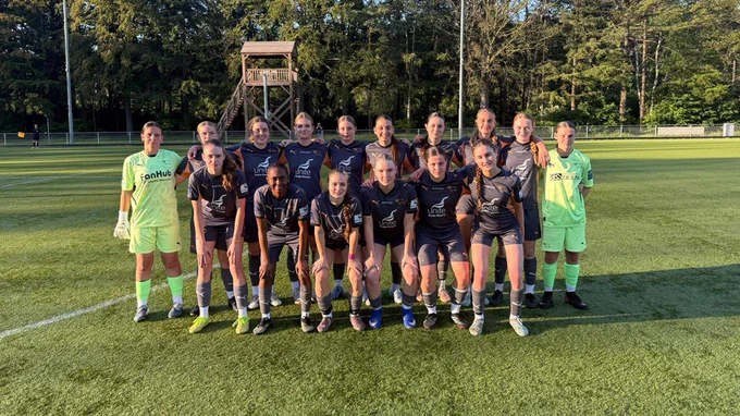 Derby County's FTP in a team photo on the pitch in 2025/26 PUMA Away Kit ahead of their clash with PSV.