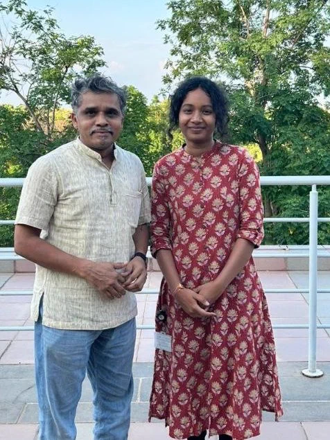 Gautami Peddinti with Prof. Praveen Vemula 