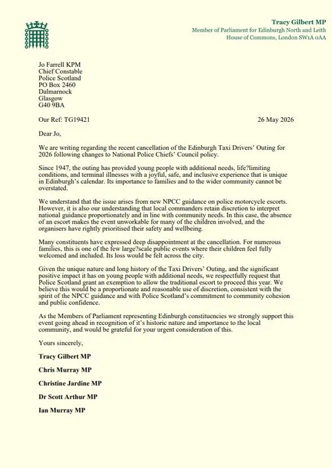 Letter to Jo Farrell KPM