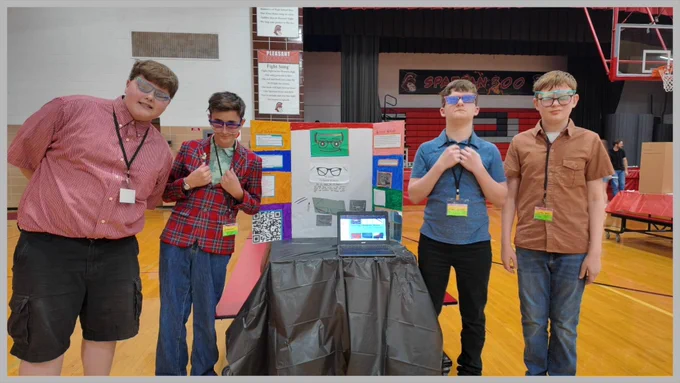 students presenting their Shark Tank ideas