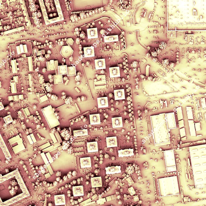 A fragment from the shaded map of Metz, France.