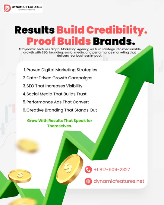 Results lend credibility. Proof Builds Brands. 🚀

Dynamic Features helps brands grow through SEO, branding, social media & performance marketing that makes a real difference. 📈 🌐 dynamicfeatures.net

 #DigitalMarketing #SEO #Branding #BusinessGrowth