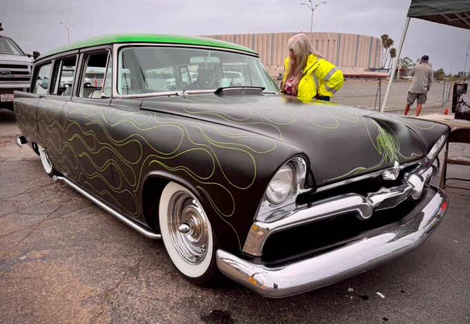 One of the raddest rides at Chargers Steve Swap Meet Monday =D 
Video: https://youtu.be/gQJcS5EnVZw
Grateful for your support,.. =D 
Subscribe for more here: https://www.youtube.com/@Custommikes?subconfirmation=1
Check out other fun coverages on all of Customikes Social media channels

Thanks for Hanging at Customikes!
K. Mikael Wallin
Customikes
Kustomikes
Customikes Select,... ;-)

Live Feed/Video by © www.Customikes.com K. Mikael Wallin 2026
#customikes #customikesexperience #bestsocialmediaexperience #kustomkulturewithoutborders #kustomkulture #kustoms #customs #fun #vintage #classics #cars #automotive #koolrides #mechanicalfun #funatwork #wagon #stationwagon #longroof