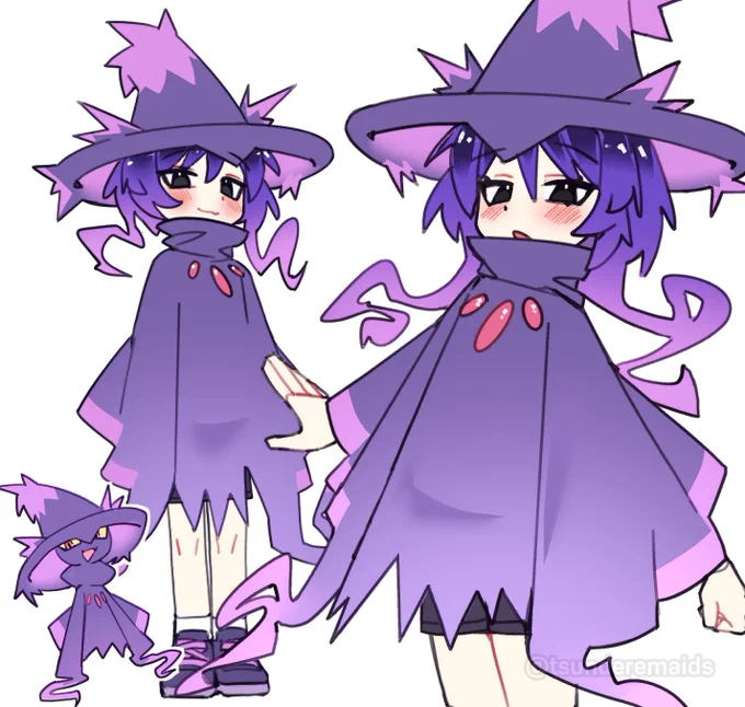 Pokémon Mismagius as anime girl