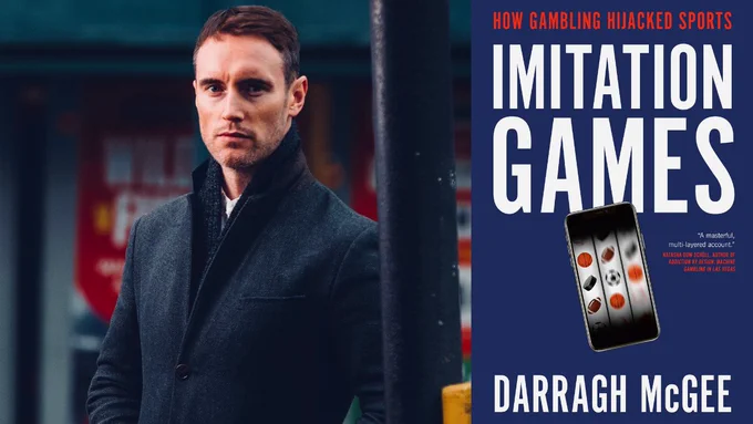 Darragh McGee and the book cover of Imitation Games