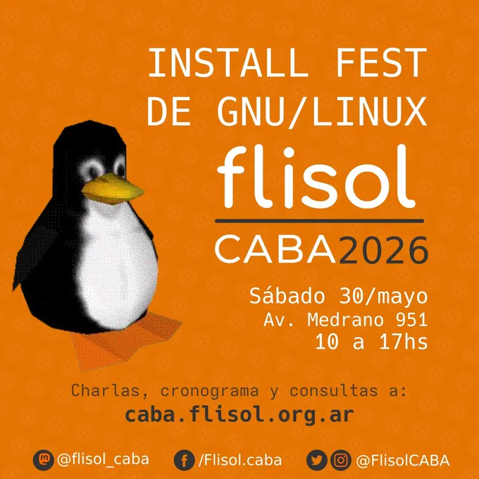 InstallFest de GNU/Linux en CABA, el Sábado 30/MAYO en Av. Medrano 951 de 10 a 17hs