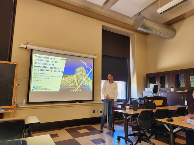 Dr. Andrea Sottoriva from Human Technopole presents during the April IICD Seminar Series.