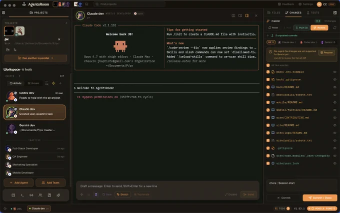 Manage multiple AI agents easily with AgentsRoom.dev