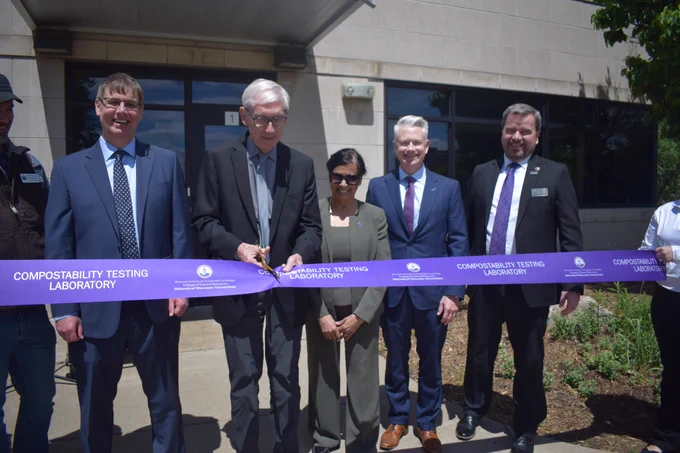 Gov. Evers cuts ribbon at UW-Stevens Point