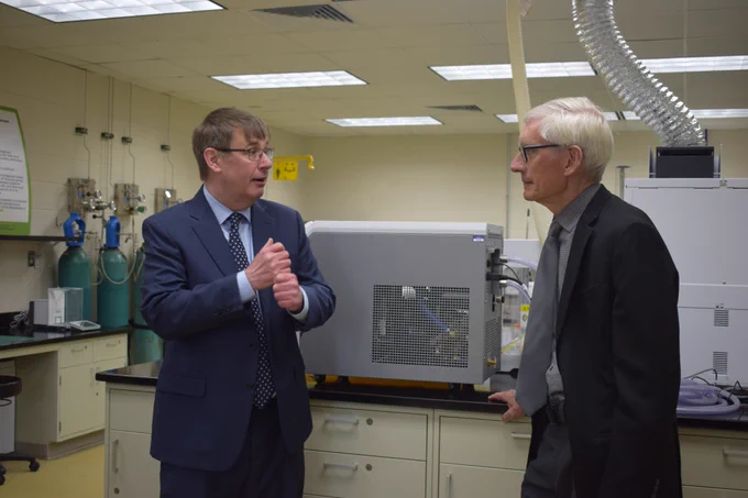 Gov. Evers tours lab at UW-Stevens Point