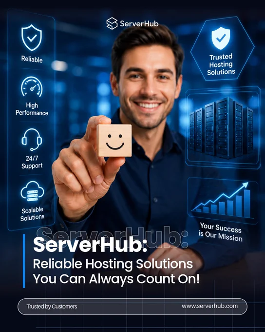 #ServerHub presents its User-Generated Content for May 2026 which states "ServerHub: Reliable Hosting Solutions You Can Always Count On!"