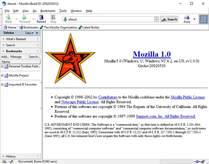 Mozilla 1.0 in 2002