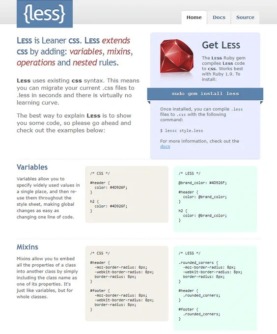 LESS 1.0 in 2009