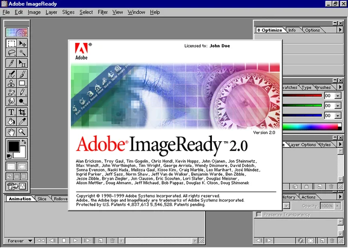 Adobe ImageReady 2.0 in 1999