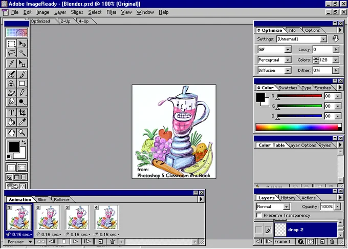 Adobe ImageReady 2.0 in 1999