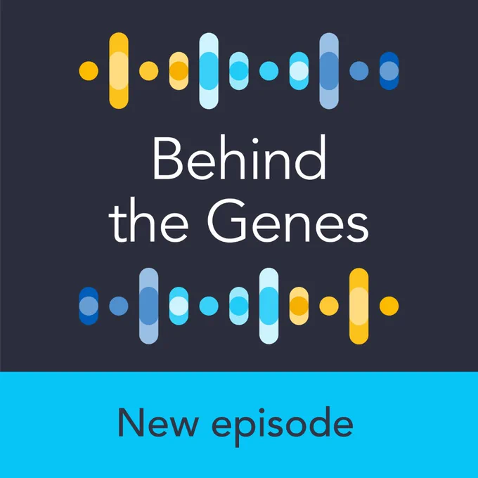 Behind the Genes logo on a dark background with 'New episode' on a blue banner below.