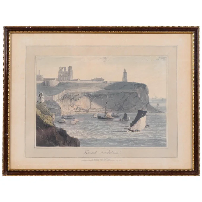 Coming to auction, an aquatint on paper by William Daniell (1769-1837) of Tynemouth, dated 1822.

16.5cm x 24cm.

It's likely that this was produced by Daniell for his monumental work "A Voyage Round Great Britain", 1814-25.

Image: Burstow & Hewett
