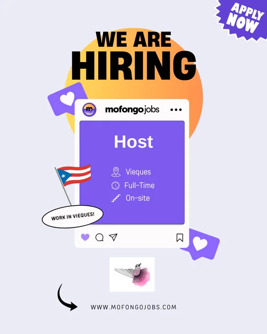 Finca Victoria is hiring a host in Vieques