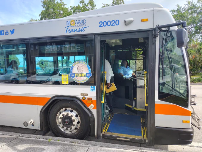 Job seekers riding BCT buses to go to Port Everglades Job Fair.