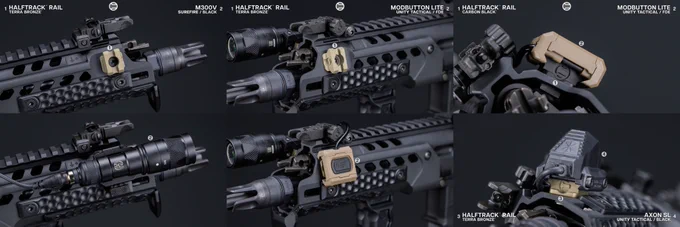 RailScales HardTrack Rail & HalfTrack Rail (M-LOK Picatinny Rail Sections), QTR-LT Stop, RSBM-P Polymer M-LOK VFG, HTP MLOK Scales (MiniDot & Honeycomb, Black, 2.5-Slot Length) | Sig Sauer 7.75" 5.56 MCX-Rattler LT SBR w/ SLX762C-QD Suppressor, Sig Sauer RSAR999 7.75" 5.56 SBR w/ SLH762C-QD Suppressor, Romeo4T RDS, EOTec SU-231A/PEQ HWS, Surefire M300V Mini Scout Light IR Weaponlight w/ CSP-07 Switch, Unity Tactical Axon SL Switch, ModLite Systems Modbutton Lite Switches.