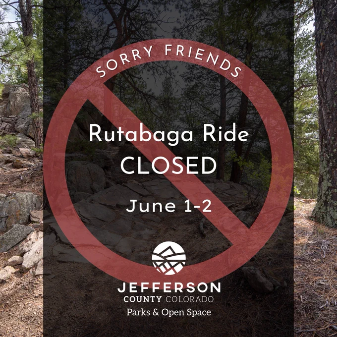Graphic that says "Sorry friends, Rutabaga Ride CLOSED, June 1-2".