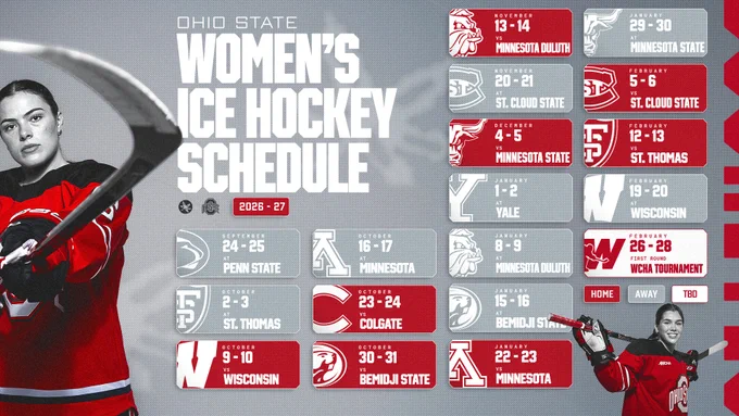Ohio State women's hockey 2026-27 schedule graphic