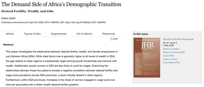 This paper investigates the relationship between desired fertility, wealth, and female employment in sub-Saharan Africa (SSA). While ideal family size is generally higher at all levels of wealth in SSA, the gap relative to other regions is substantially larger among poorer households and narrows with wealth. Additionally, poorer women in SSA are less likely to work for wages. Examining the relationship between these two patterns reveals a negative correlation between desired fertility and wage work prevalence across SSA provinces, a trend virtually absent in other regions. Furthermore, within SSA provinces, increases in the share of women engaged in wage work over time are associated with a flatter wealth-desired fertility gradient.