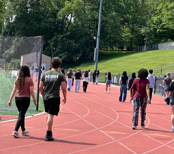 Students walking