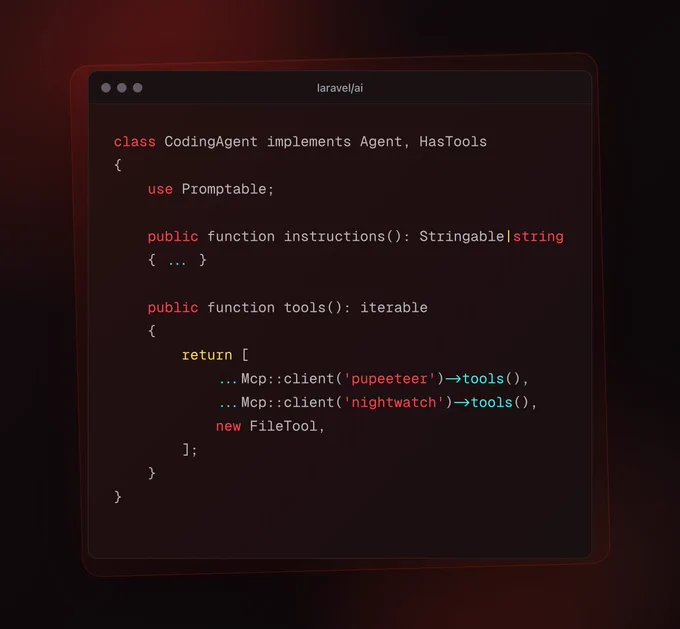 MCP  integration feature coming for Laravel AI SDK