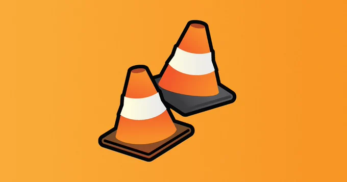 Two traffic cones. 