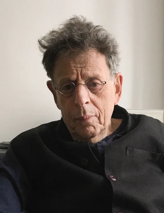 Portrait of Philip Glass by Rebecca Litman