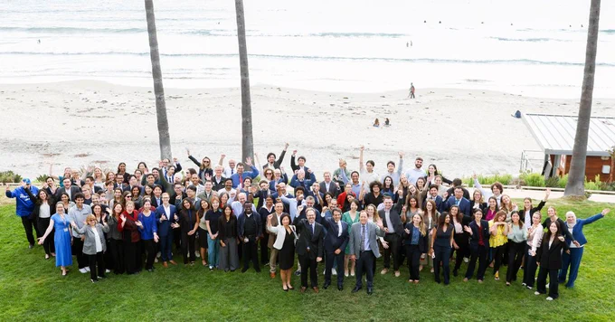 The Dept. of Surgery group in front of beach