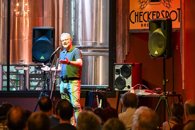 A storyteller on stage
