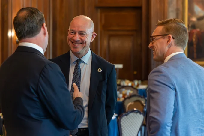 FAA Administrator Bryan Bedford after speaking at the International Aviation Club luncheon in Washington, D.C.