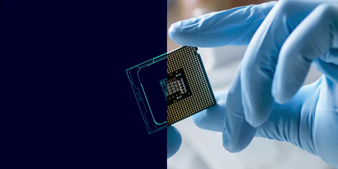 A semiconductor chip.