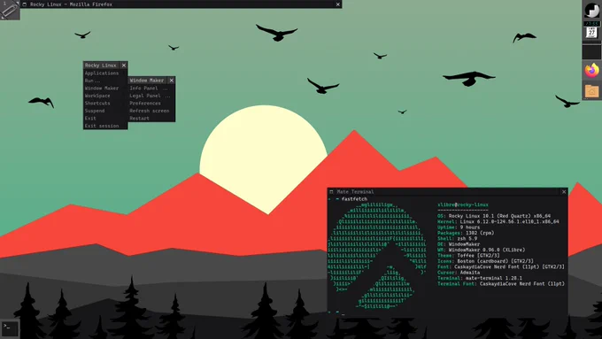  A screenshot showing XLibre running on Rocky Linux.