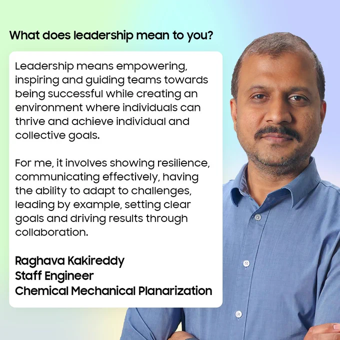 Raghava Kakireddy, Staff Engineer, Chemical Mechanical Planarization.