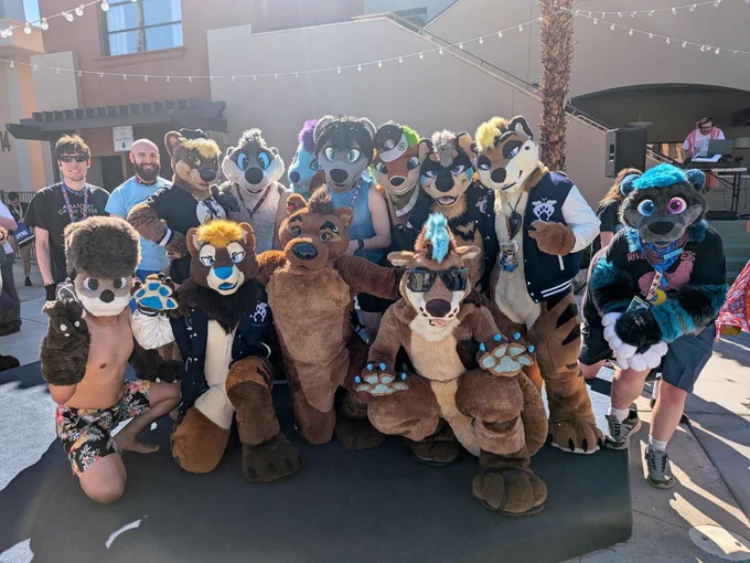 A group of otter fursuiters at Las Vegas Furry Con