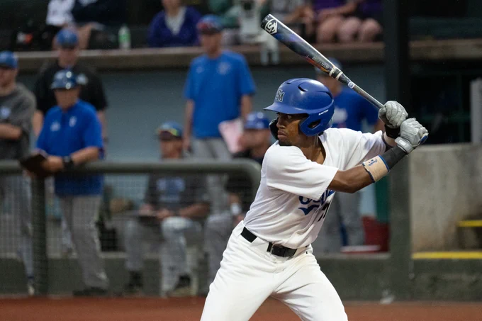 Sophomore Nuri Todd hit a solo home run, his second of the tournament, to help lead the SMCC Baseball Team to a 10-0, five-inning victory over Kellogg CC in an elimination game at the 2026 NJCAA DII World Series. -- Photo Courtesy of NJCAA