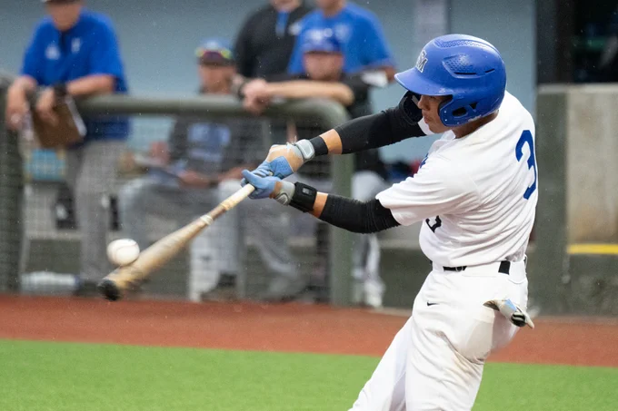 Sophomore Bobby Pierce Jr. was 1 for 3 with a run and an RBI to help lead the SMCC Baseball Team to a 10-0, five-inning victory over Kellogg CC in an elimination game at the 2026 NJCAA DII World Series. -- Photo Courtesy of NJCAA