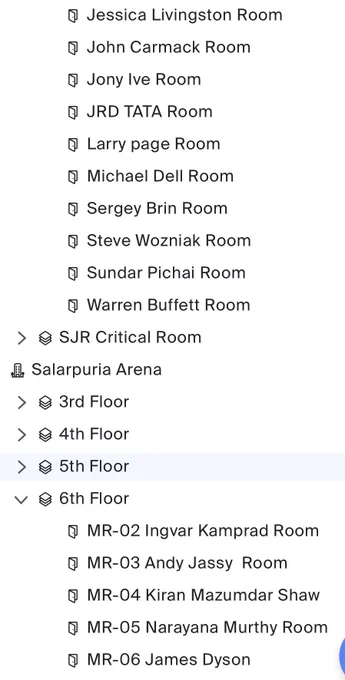 Razorpay rooms names after founders/inventors/popular tech builders