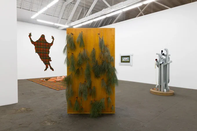 Installation view of Lynn Aldrich, Romance and Reality Will Kiss One Another at Royale Projects. Courtesy of Royale Projects 