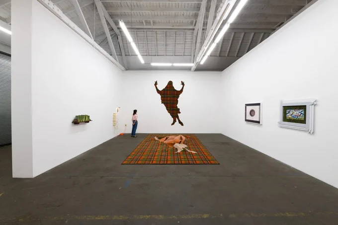 Installation view of Lynn Aldrich, Romance and Reality Will Kiss One Another at Royale Projects. Courtesy of Royale Projects 
