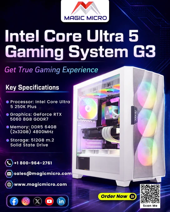 Get True Gaming Experience With Intel Core Ultra 5 Gaming System G3