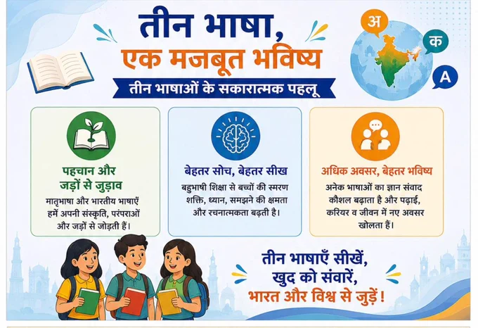 The study of three languages under the CBSE curriculum renders children multilingual, culturally grounded, and prepared for future opportunities.